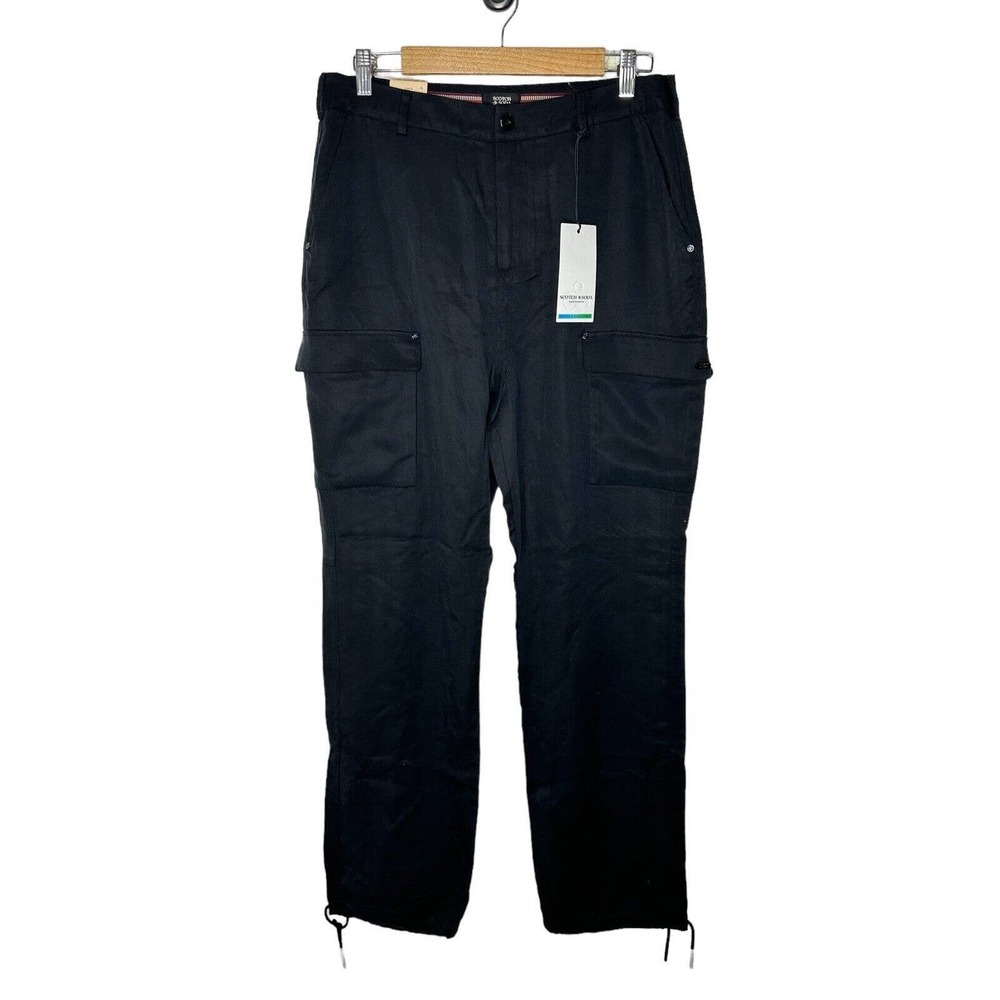 NWT Scotch & Soda Womens Lara Straight Leg Cargo Pants Large High Rise Straight